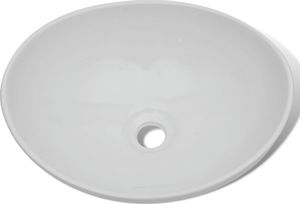 Umywalka vidaXL Luksusowa ceramiczna umywalka, owalna, biała, 40 x 33 cm 3