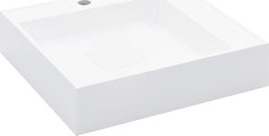 Umywalka vidaXL Umywalka, 50x50x12.3cm, kompozyt mineralny/marmurowy, biała (144071) 1