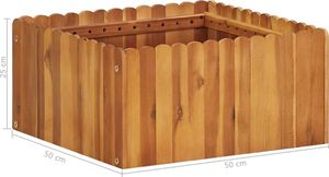 vidaXL Donica ogrodowa, 50x50x25 cm, lite drewno akacjowe 5