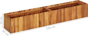 vidaXL Donica ogrodowa, 150x30x25 cm, lite drewno akacjowe 6