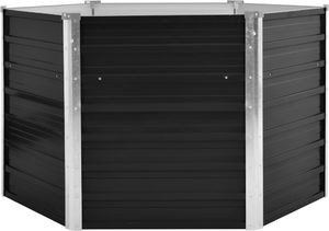 vidaXL Donica ogrodowa, antracytowa, 129x129x77 cm, galwanizowana stal 2