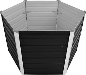 vidaXL Donica ogrodowa, antracytowa, 129x129x77 cm, galwanizowana stal 3