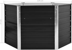 vidaXL Donica ogrodowa, antracytowa, 129x129x77 cm, galwanizowana stal 5