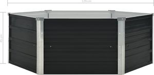 vidaXL Donica do podniesionej grządki, antracytowa, 129x129x45 cm 6