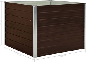 vidaXL Gabion do podniesionej grządki, brązowy, 100x100x77 cm, stal 6