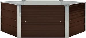 vidaXL Donica do podniesionej grządki, brązowa, 129x129x46 cm, stal 2