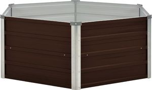 vidaXL Donica do podniesionej grządki, brązowa, 129x129x46 cm, stal 3