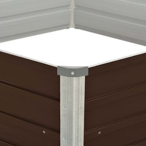 vidaXL Donica do podniesionej grządki, brązowa, 129x129x46 cm, stal 4