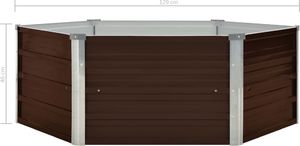 vidaXL Donica do podniesionej grządki, brązowa, 129x129x46 cm, stal 6