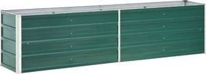 vidaXL Donica ogrodowa z galwanizowanej stali, 240x40x45 cm, zielona 1