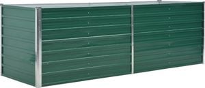 vidaXL Donica ogrodowa z galwanizowanej stali, 240x80x77 cm, zielona 1