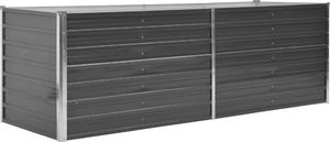 vidaXL Donica ogrodowa z galwanizowanej stali, 240 x 80 x 77 cm, szara 1