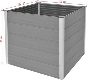 vidaXL Donica ogrodowa z WPC, 100 x 100 x 91 cm, szara 6