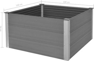 vidaXL Donica ogrodowa, WPC, 100x100x54, szara 8