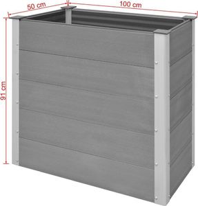 vidaXL Donica ogrodowa WPC 100x50x91 cm, szara 6