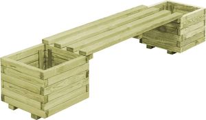 vidaXL Ławka ogrodowa z donicami, impregnowane drewno sosnowe FSC 1