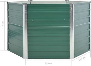 vidaXL Gabion ogrodowy z galwanizowanej stali, 129x129x77 cm, zielony 5