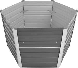 vidaXL Donica ogrodowa z galwanizowanej stali, 129x129x77 cm, szara 3