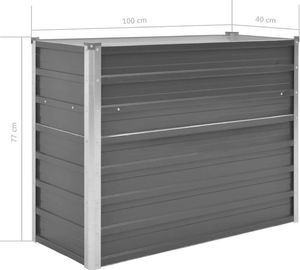 vidaXL Donica ogrodowa z galwanizowanej stali, 100x40x77 cm, szara 6