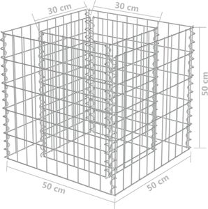 vidaXL Donica gabionowa z galwanizowanej stali, 50 x 50 x 50 cm 5