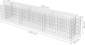 vidaXL Donica gabionowa z galwanizowanej stali, 270 x 50 x 50 cm 6