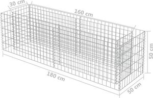 vidaXL Donica gabionowa z galwanizowanej stali, 180 x 50 x 50 cm 6