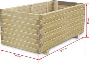 vidaXL Donica 100 x 50 x 40 cm, prostokątna, drewno FSC 4