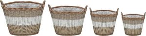 vidaXL Donice na kwiaty, 4 szt., wiklinowe z wyściółką z PE 2