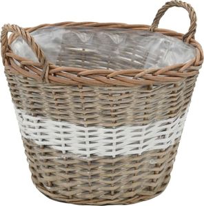 vidaXL Donice na kwiaty, 4 szt., wiklinowe z wyściółką z PE 4