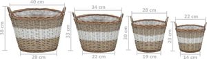vidaXL Donice na kwiaty, 4 szt., wiklinowe z wyściółką z PE 7