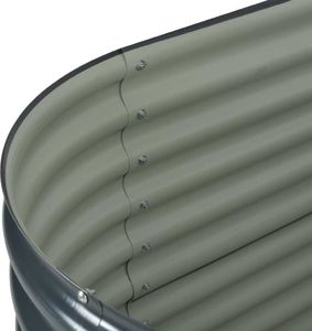 vidaXL Donica ogrodowa z galwanizowanej stali, 160x80x81 cm, szara 7