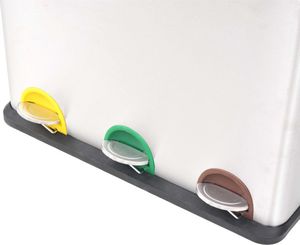 Kosz na śmieci vidaXL do segregacji na pedał srebrny (50602) 3