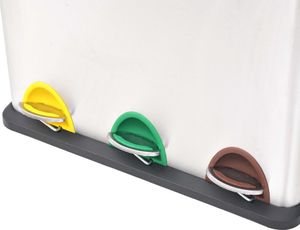 Kosz na śmieci vidaXL do segregacji na pedał srebrny (50601) 3