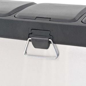 Kosz na śmieci vidaXL do segregacji na pedał srebrny (50601) 4