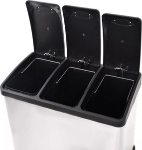 Kosz na śmieci vidaXL do segregacji na pedał srebrny (50601) 5