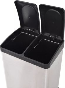 Kosz na śmieci vidaXL do segregacji na pedał srebrny (50600) 5