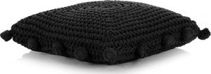 vidaXL Dziana poduszka podłogowa, kwadratowa, bawełna, 50x50cm, czarna 1