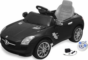 vidaXL Samochód elektryczny dla dzieci Czarny Mercedes Benz SLS 6 V z pilotem 1