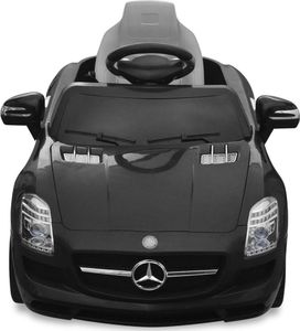 vidaXL Samochód elektryczny dla dzieci Czarny Mercedes Benz SLS 6 V z pilotem 3
