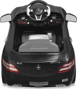 vidaXL Samochód elektryczny dla dzieci Czarny Mercedes Benz SLS 6 V z pilotem 5