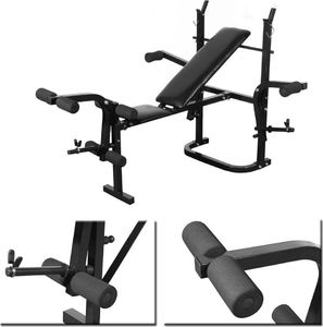 vidaXL Składana ławka do ćwiczeń+hantle+sztanga, domowa siłownia 6