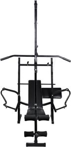 vidaXL Ławka do ćwiczeń ze stojakiem, sztangą i hantlami, 30,5 kg 6