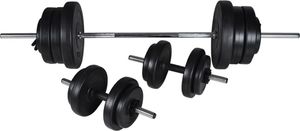 vidaXL Ławka do ćwiczeń ze stojakiem, sztangą i hantlami, 60,5 kg 6