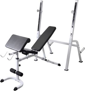 vidaXL Ławka do ćwiczeń ze stojakiem, sztangą i hantlami, 60,5 kg 3