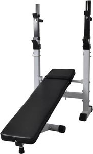 vidaXL Ławka do ćwiczeń ze stojakiem, sztangą i hantlami, 60,5 kg 2