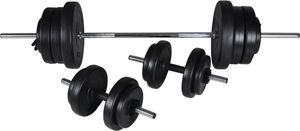 vidaXL Ławka do ćwiczeń ze stojakiem, sztangą i hantlami, 60,5 kg 6