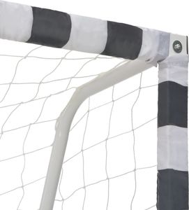 vidaXL Bramka do piłki nożnej, 300x200x90 cm, metalowa, czarno-biała 4