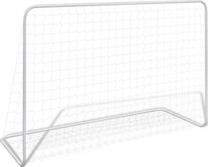 vidaXL Bramki piłkarskie z siatkami, 2 szt. 182x61x122 cm, stal, białe 2