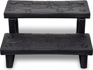 vidaXL Czarne schodki do SPA 2