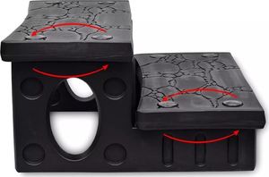 vidaXL Czarne schodki do SPA 3